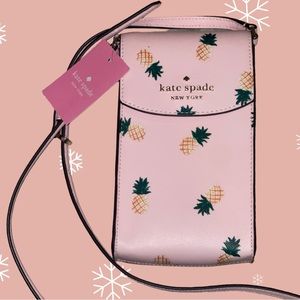 NWT Kate Spade Staci Pineapples Print North South Flap Phone Crossbody